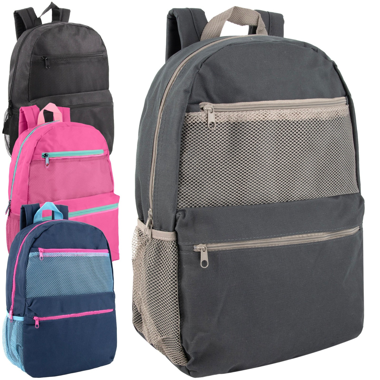 17-inch Trailmaker Double Front Pocket Backpack with Side Mesh Pockets Pak 24