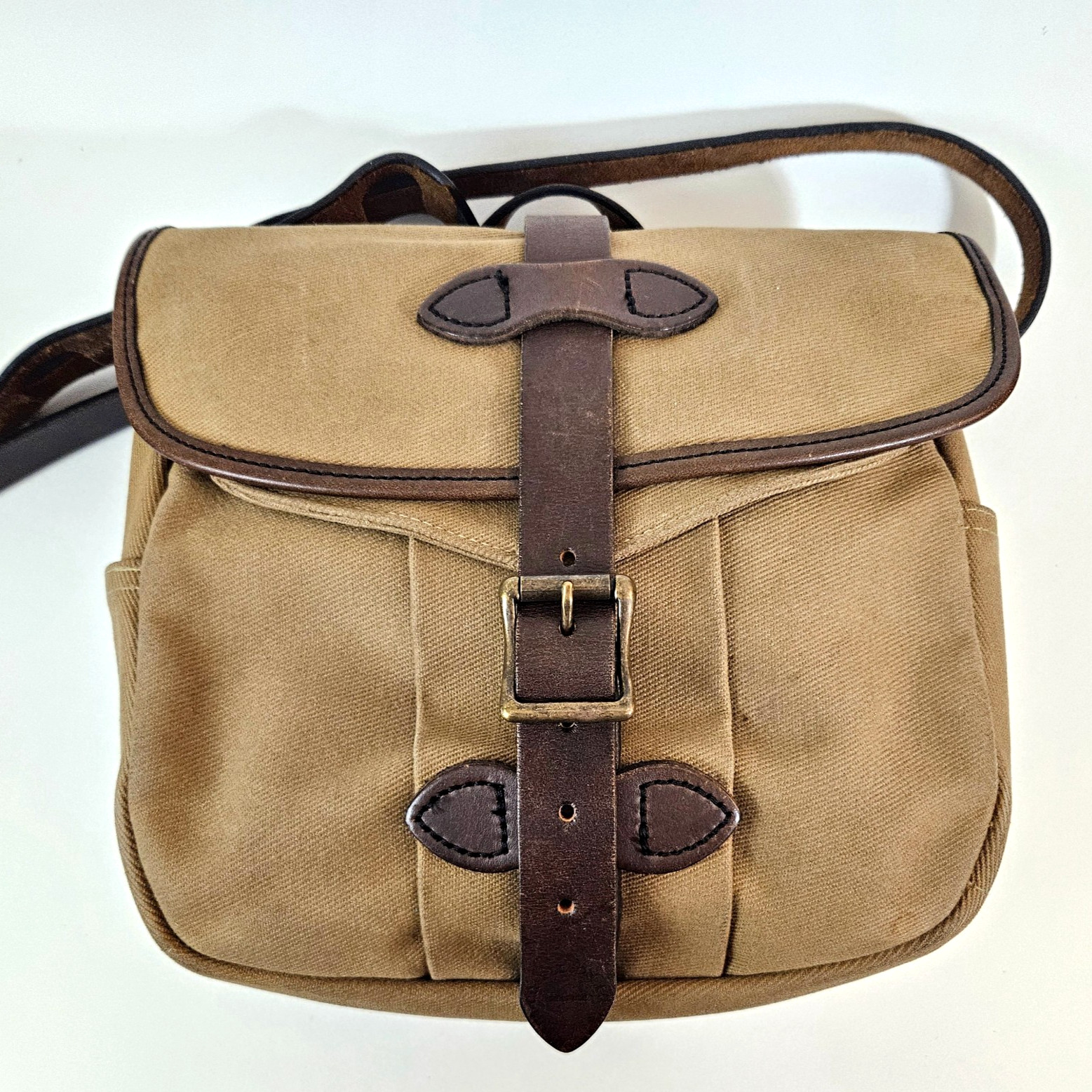 Filson Small Rugged Twill Field Bag, Tan Canvas, Made in USA | MSRP $465