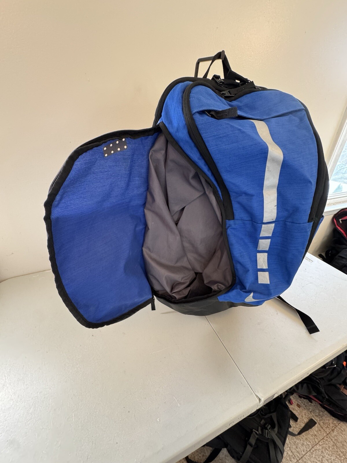 Nike Hoops Max Air Team Backpack Blue White Basketball Polyester