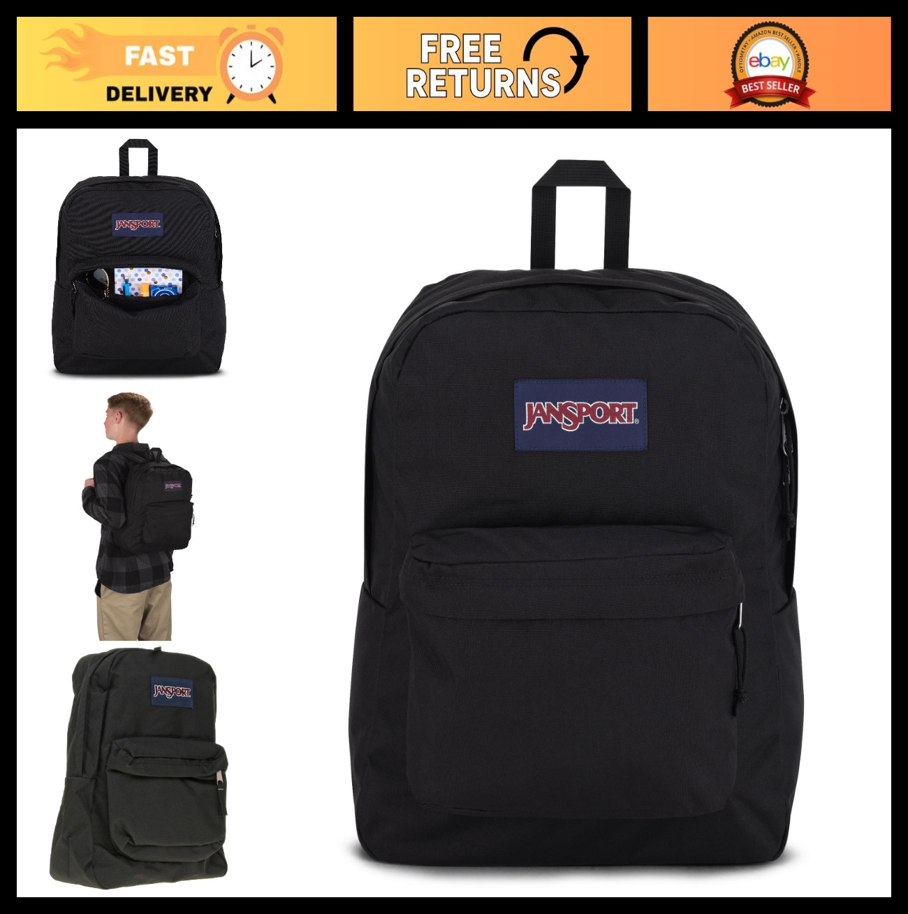 Durable Lightweight Backpack – 1 Main Compartment, Front Utility Pocket, Organiz