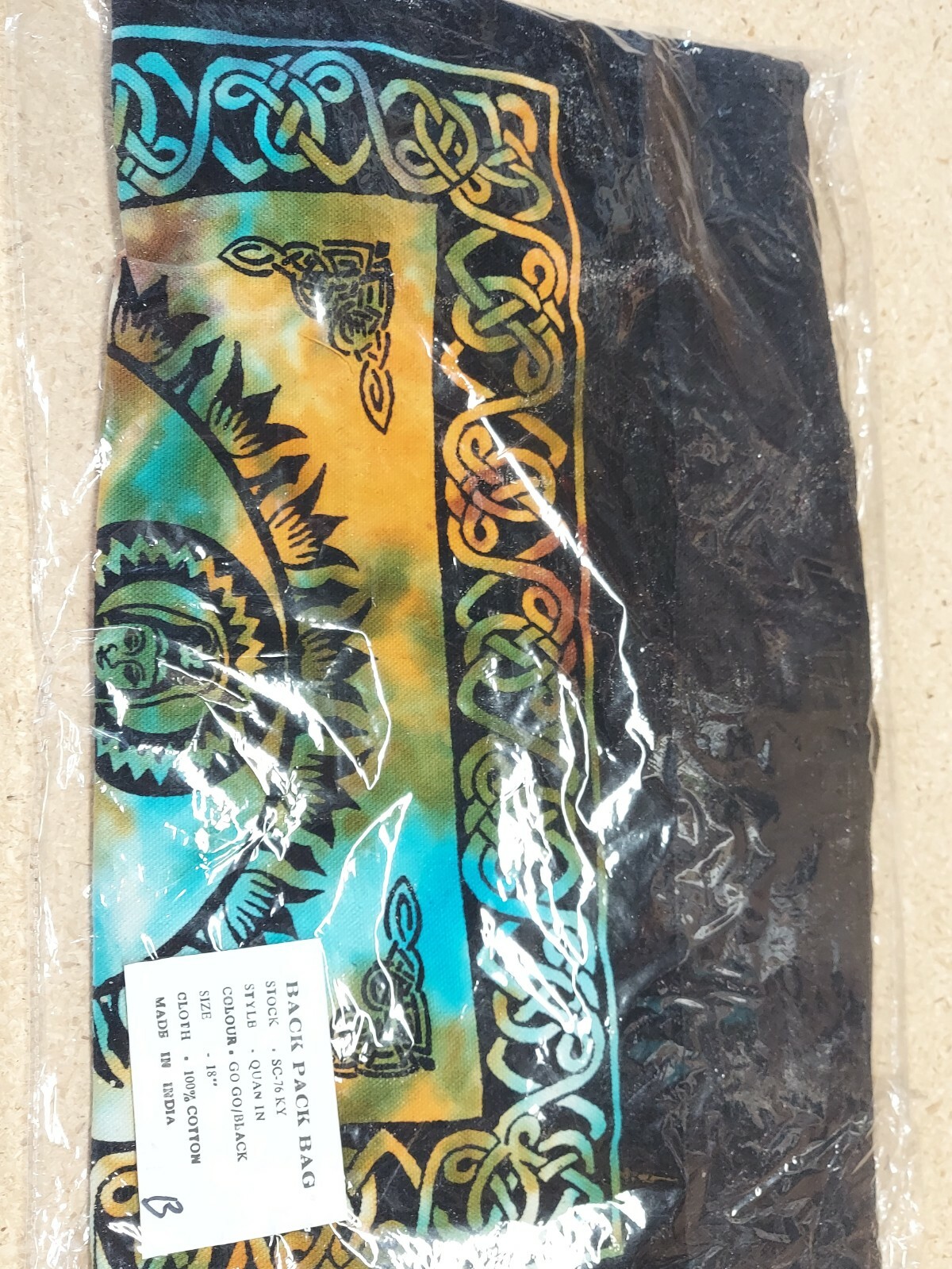 Buddha Spirit Prayer Back Pack Bag (B) – Brand NEW – thick material 18″ H – 12″
