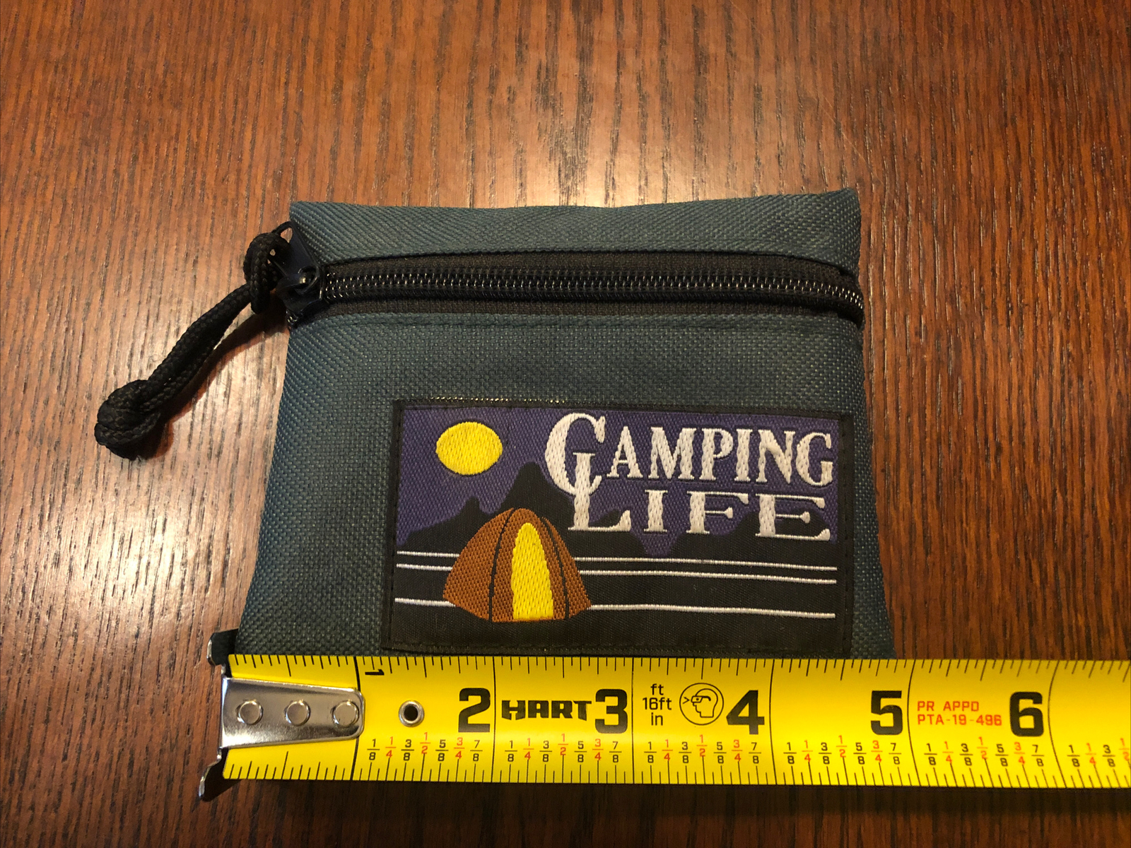 VTG “Camping Life” Small Green Travel Pouch Bag Camping Pouch Polyester (A4)