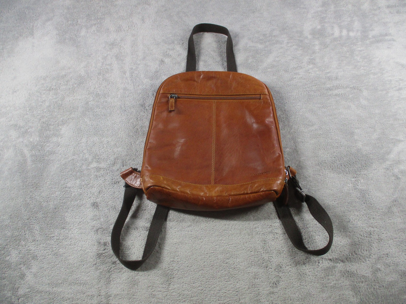 Jack Georges Backpack Mens Small Brown Leather Business Organizer Daypack