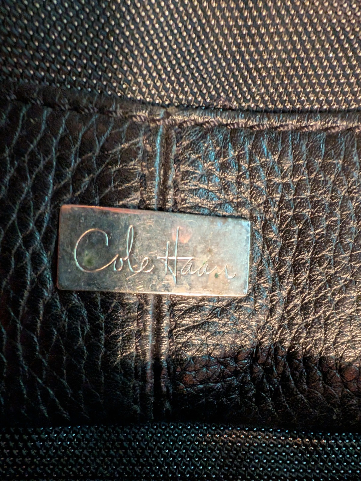 Cole Haan Ballistic Nylon Leather Sling Backpack Crossbody Bag – Black Organizer