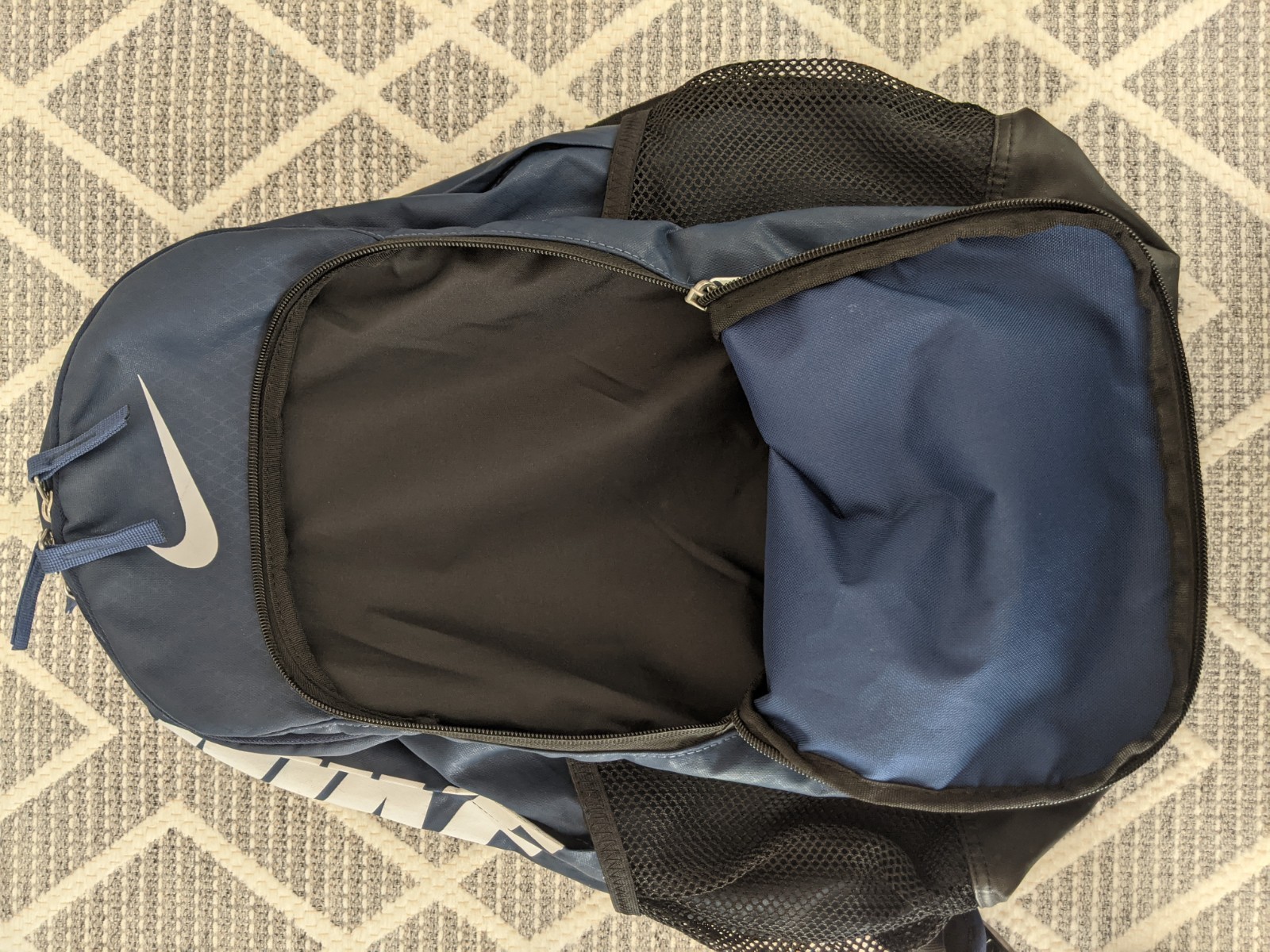 Nike Team Training Max Air Backpack Navy Blue Black, BA4890 412 Travel Gym Bag