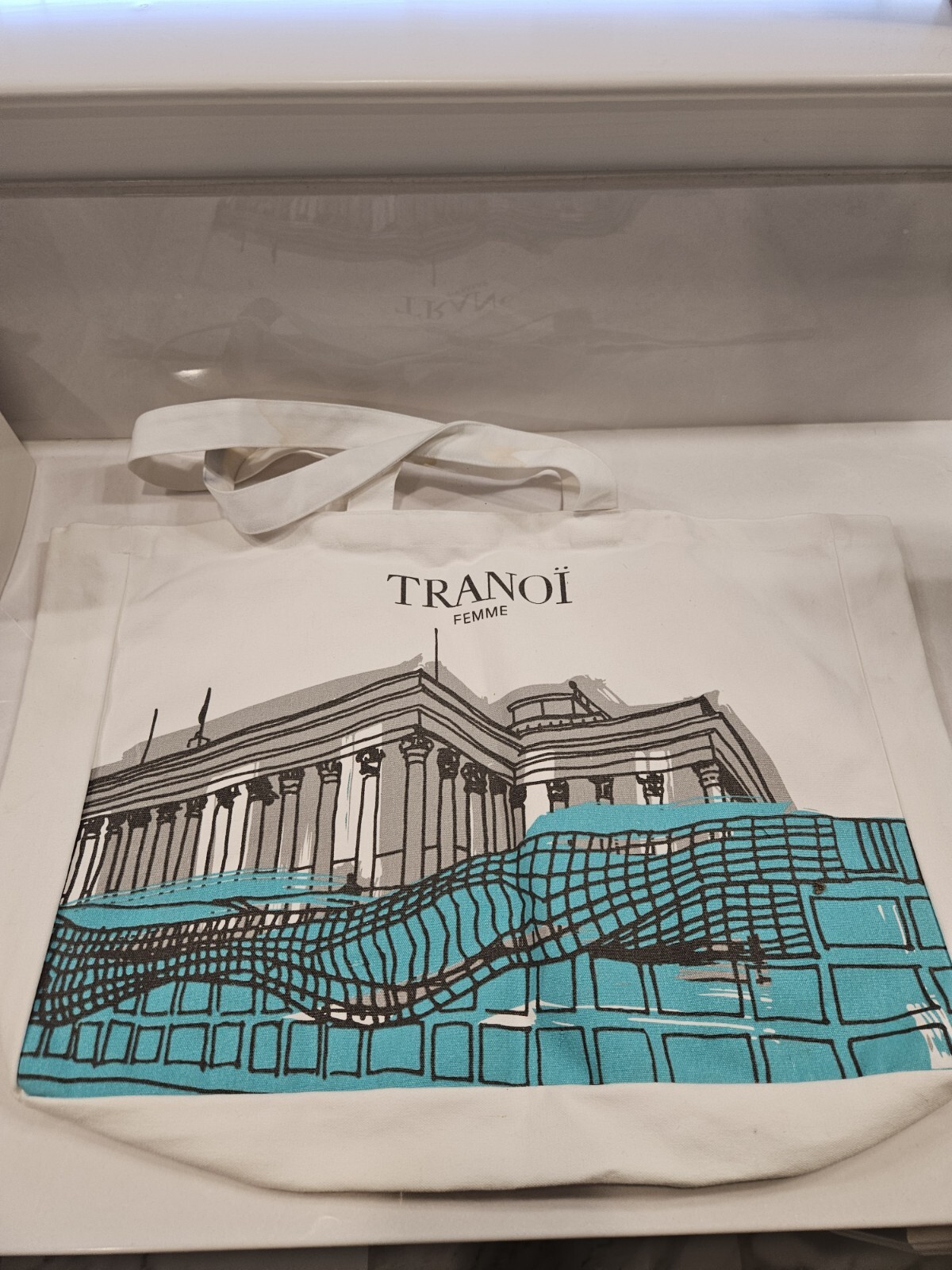 TRANOI Canvas Tote Bag Cloth Shopping Bag PARIS NEW YORK 1F