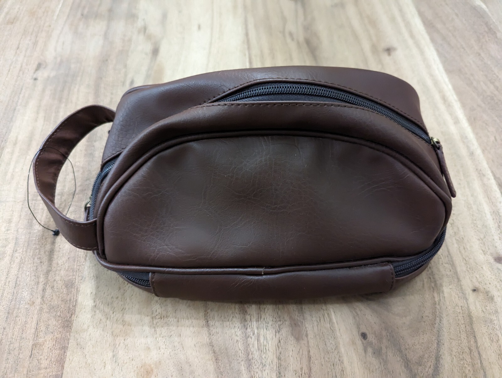 Original Penguin Leather Toiletry Bag Brown Travel Dopp Kit NWOT