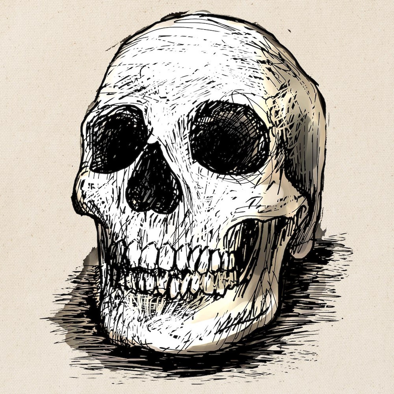 CafePress Skull Study Natural Canvas Tote Bag, Cloth Shopping Bag (758703607)