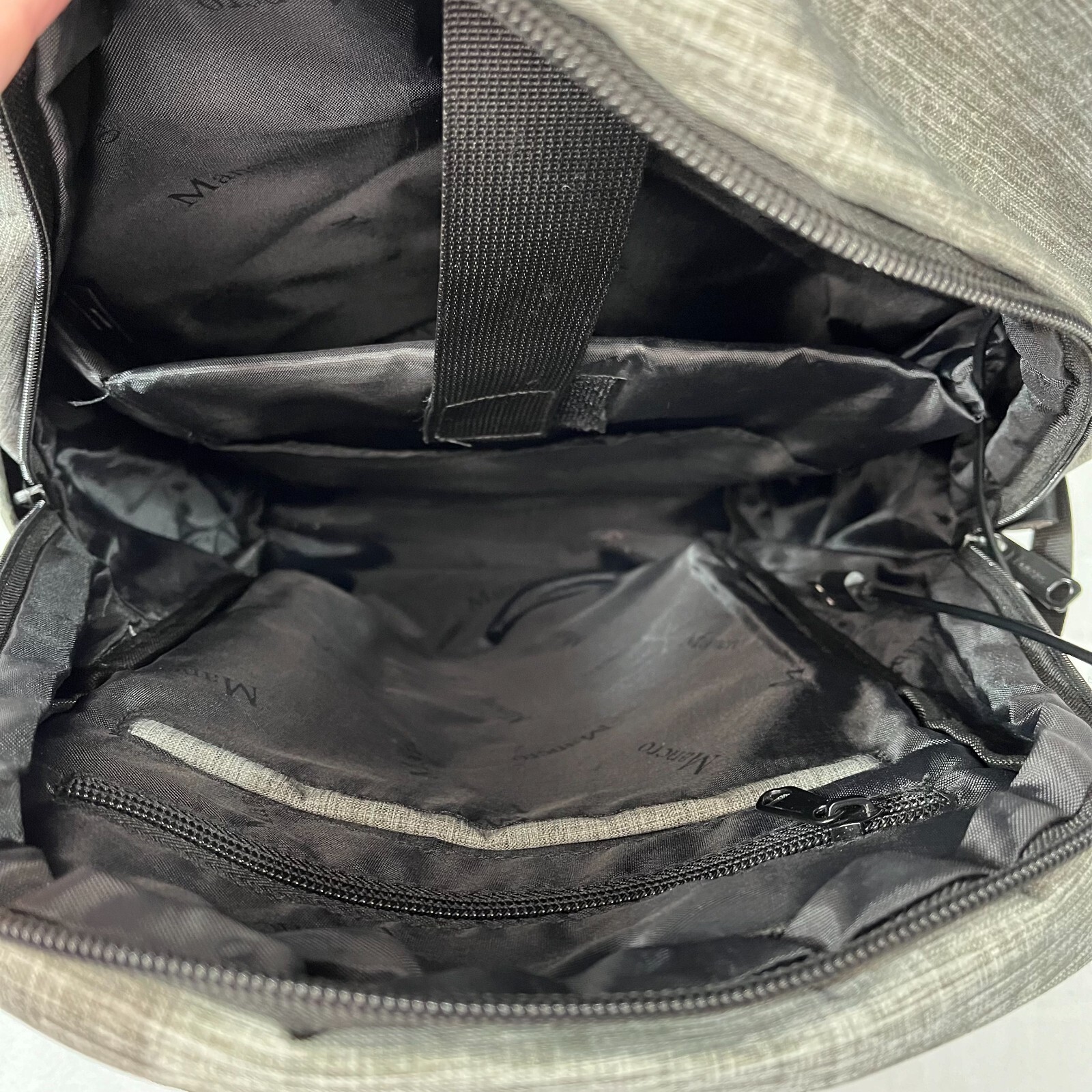 Mancro Gray Laptop Backpack Bag With USB Charging Port For Travel / Business