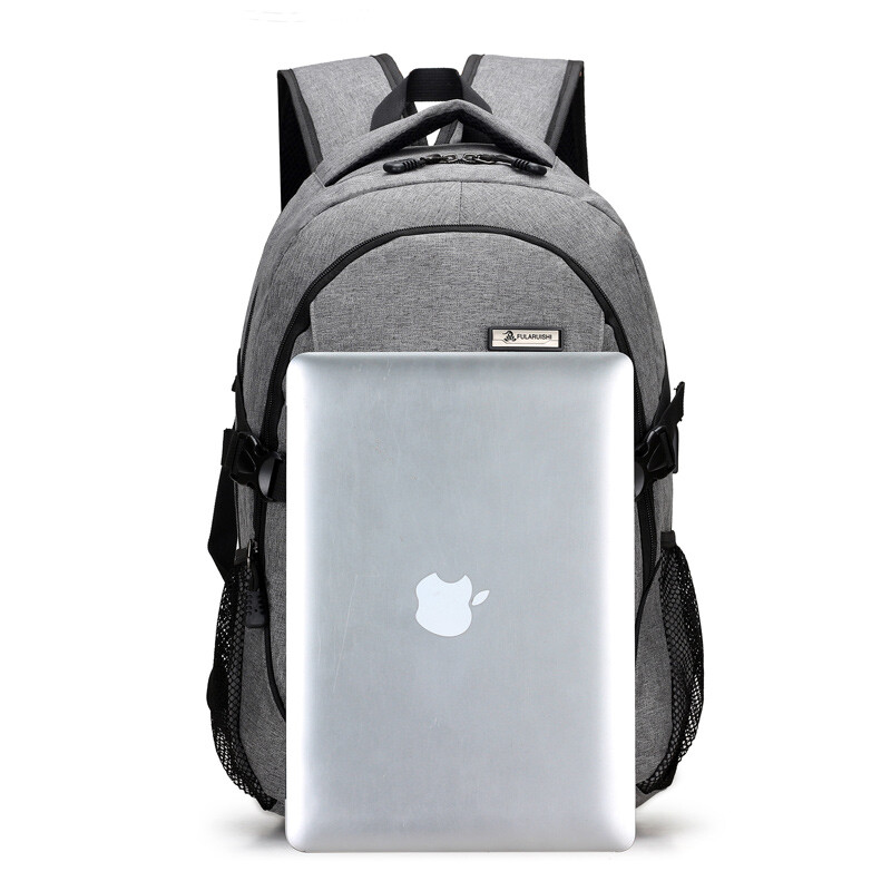 Versatile Travel Laptop 18″ Backpack Water & Stain Proof with USB Port Ash Gray