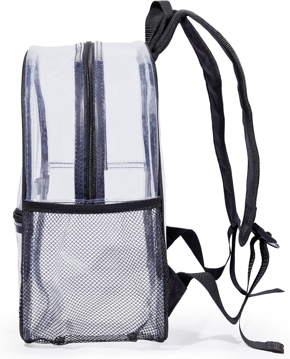 Mini Clear Backpack for Stadium Events, Concert, 12×6×12, Black | Small Clear