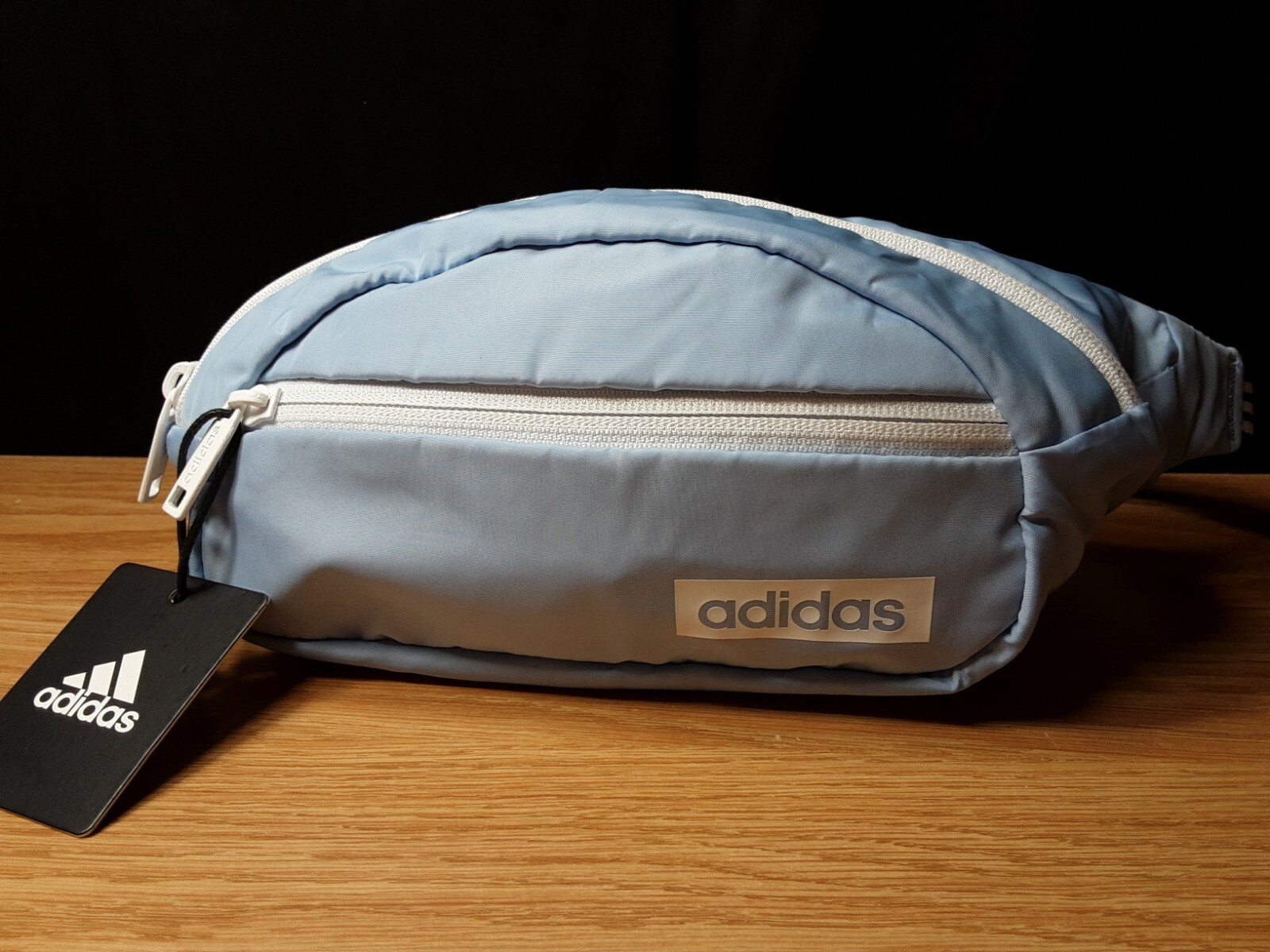 + Adidas Originals Core Waist Bag/Fanny Pack Glow Blue/White/Black Nice!
