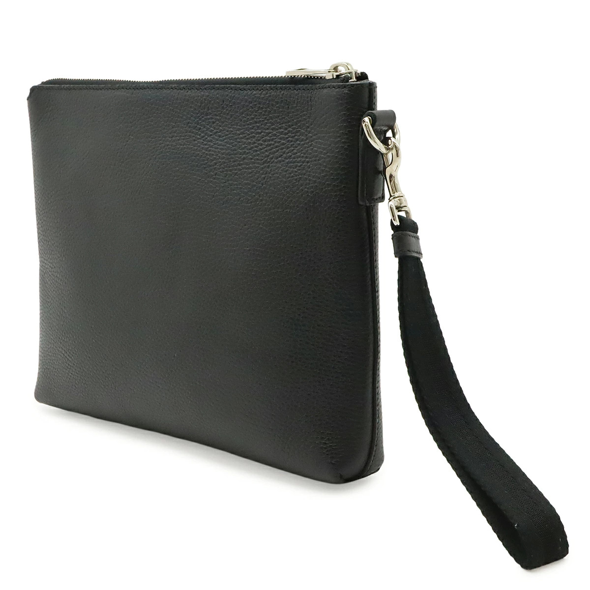 Gucci Cosmopolis clutch bag leather black silver hardware 387075 Used
