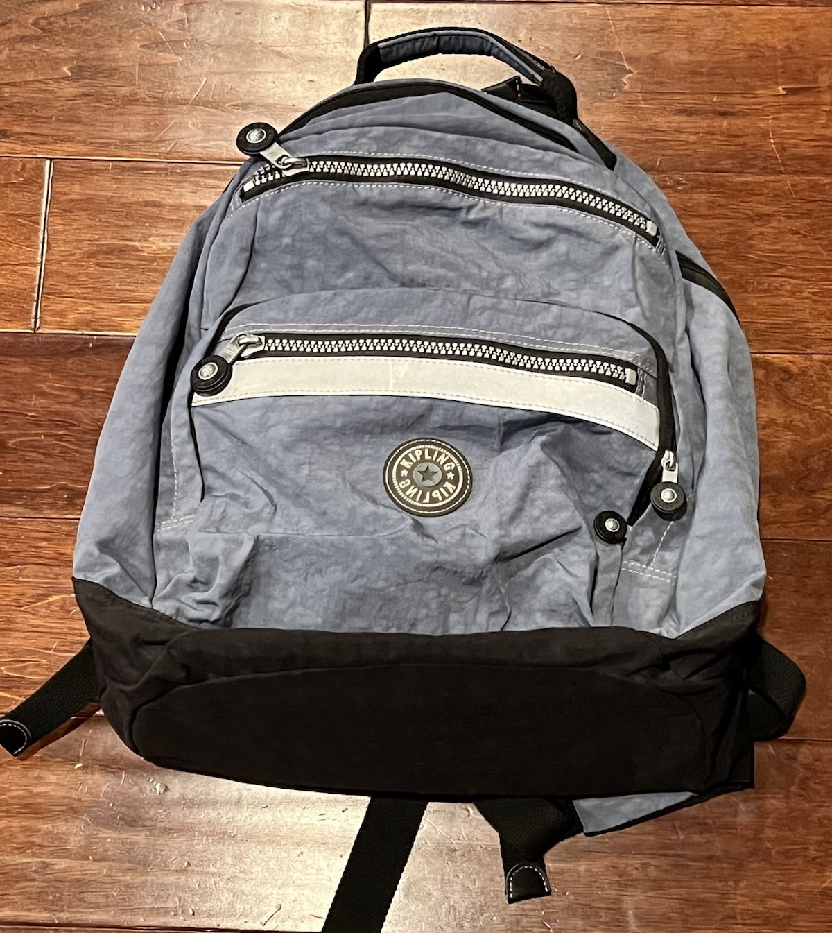 Kipling Blue Black 17″ x 13″ Padded Zip Pocket Private Transport Laptop Backpack