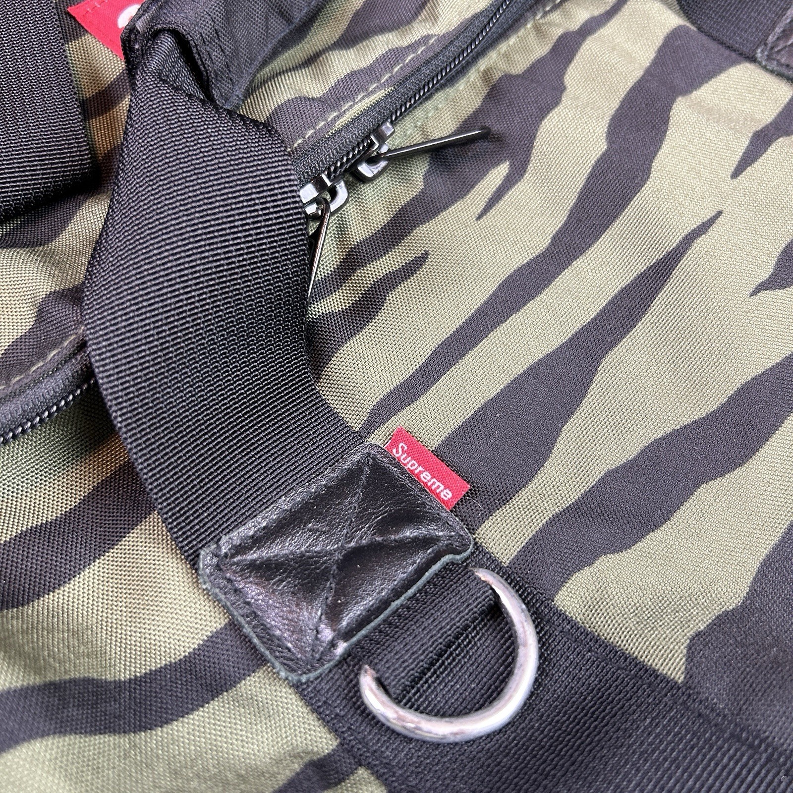 SUPREME S/S 2011 OLIVE ZEBRA DUFFLE BAG Box Logo Backpack Pouch Green Camo Print
