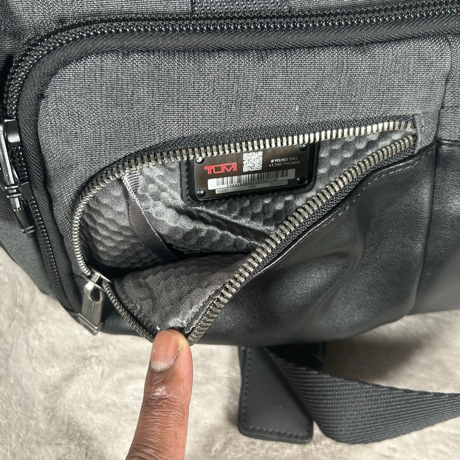 TUMI Alpha Bravo Albany Slim Commuter Brief Black Nylon Ballistic Leather EUC