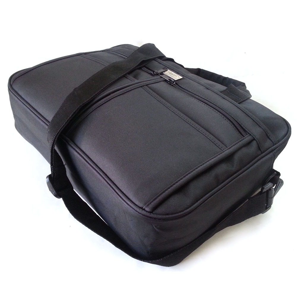 New Black 14 inch Laptop Bag Fabric Briefcase Book Bag Messenger Bag