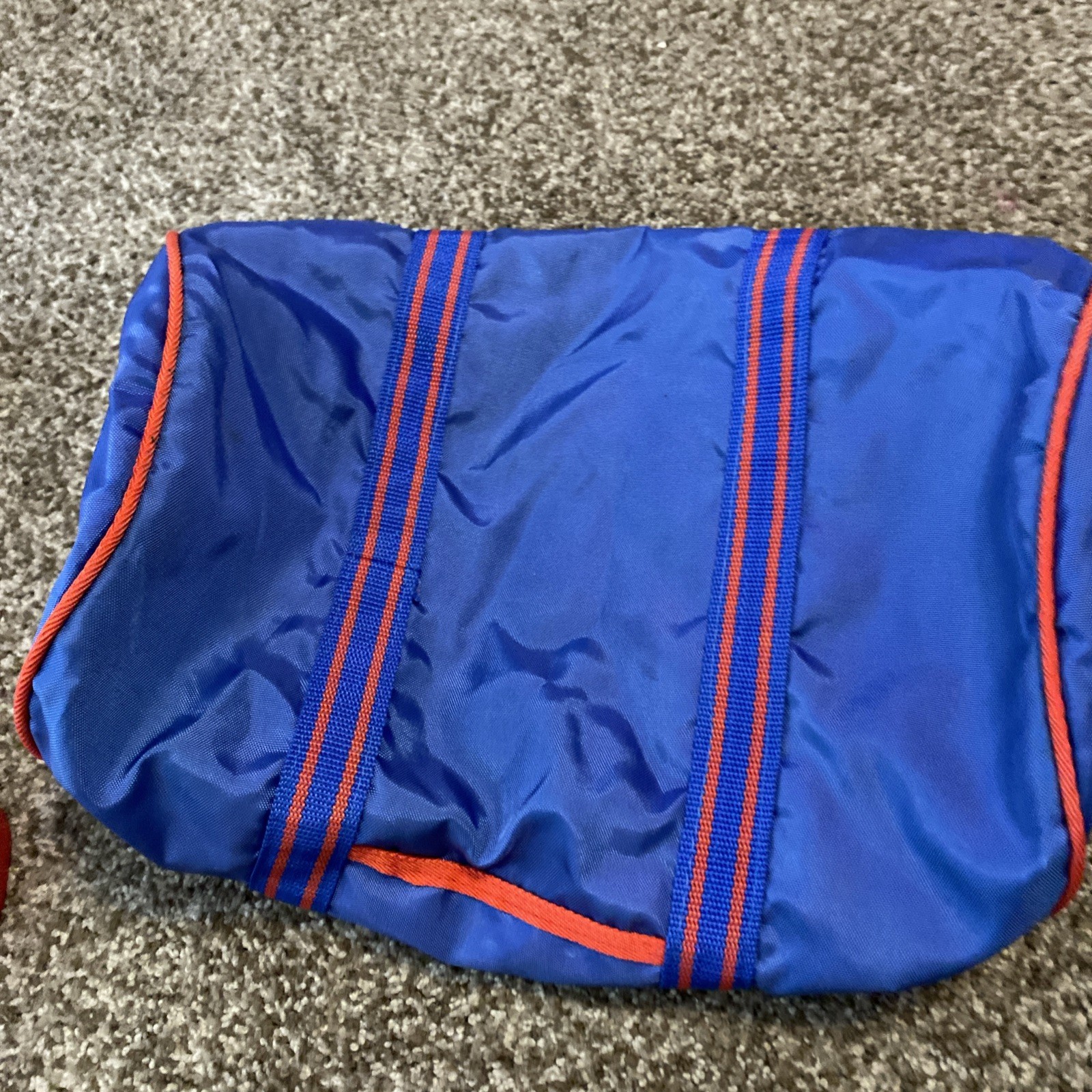 Vintage 70s 80s BRITE SAC Blue Red Small Duffle Gear Bag RARE BRAND 14″