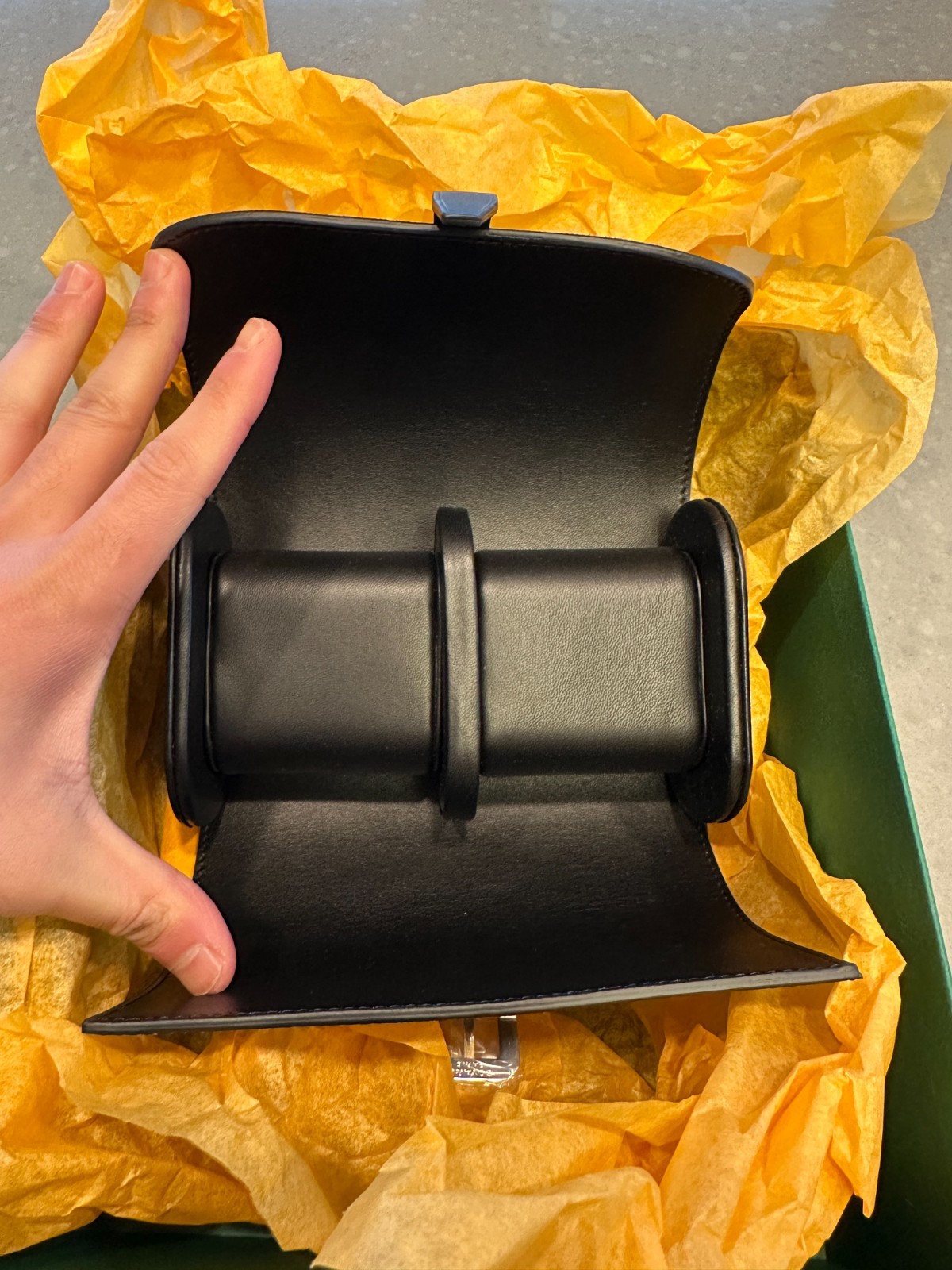 Goyard Montre De Voyage Double Two Travel Watch Roll Box Case Black BRAND NEW