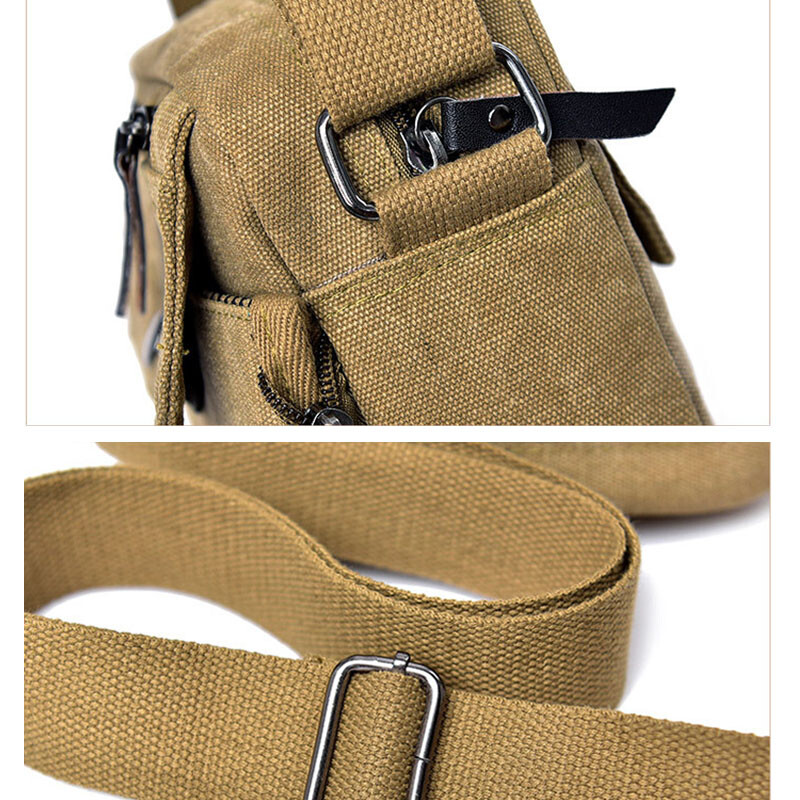 Mens Canvas Messenger Bag Durable Shoulder Crossbody School Bag for Teenage Boy