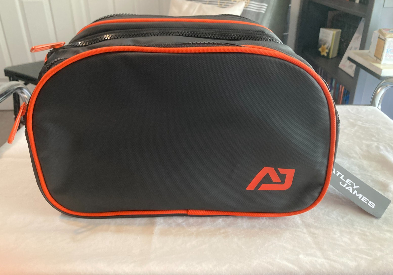 Atley James Harmon Toiletry Bag New with Tags, Black/Orange, Unisex