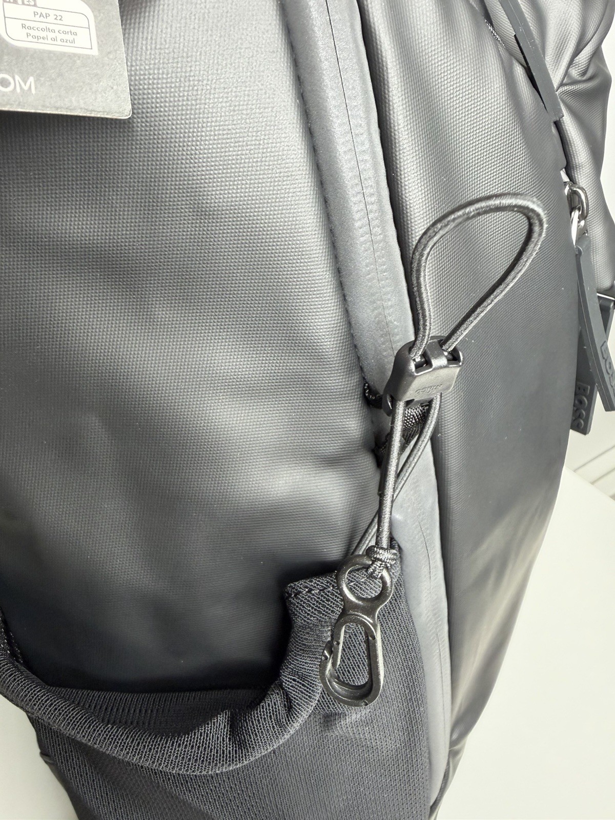 BOSS, Stormy Bold Logo Backpack, black gloss