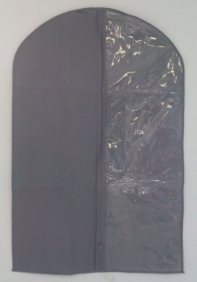 100 24X40″ Two Tone Clear + Color Non Woven Zipper Garment Bag Apparel Storage