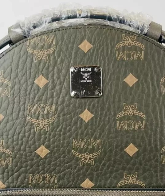 $1190 MCM Green Sea Turtle Visetos Coated Canvas Small Backpack MMKCAVE04JH001