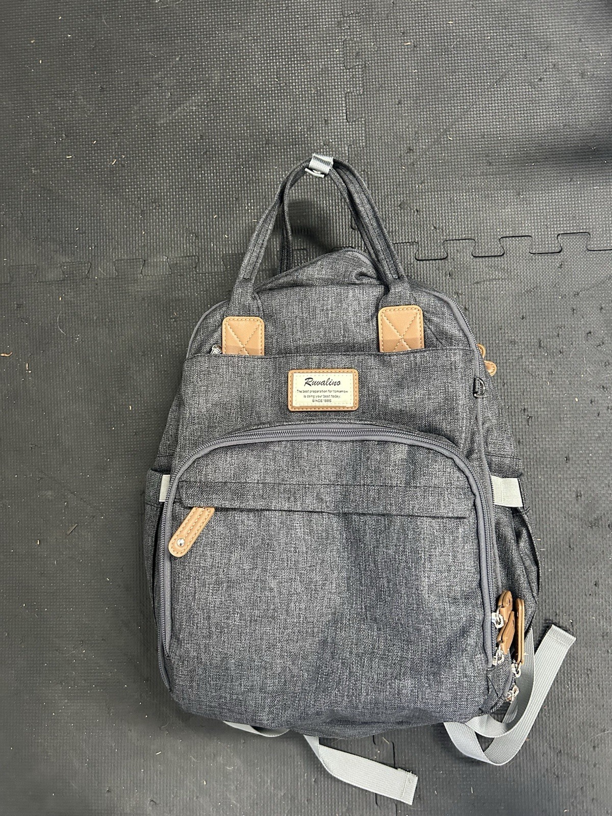 Ruvalino Gray Solid Backpack Zip Closure, Top Handle, Adjustable Straps