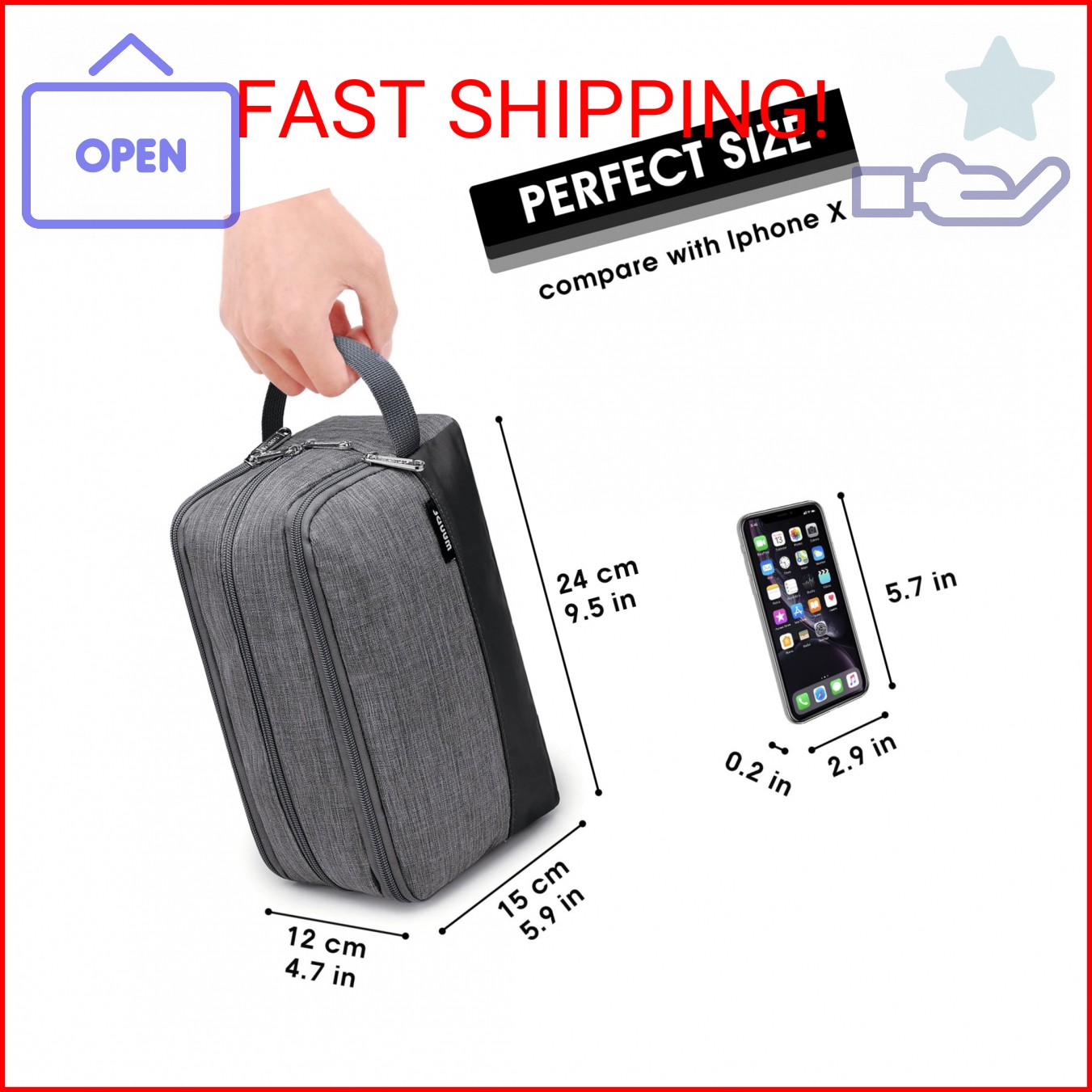 Toiletry Bag for Men Hanging Dopp Kit Water Resistant Shaving Bag Small Toiletry
