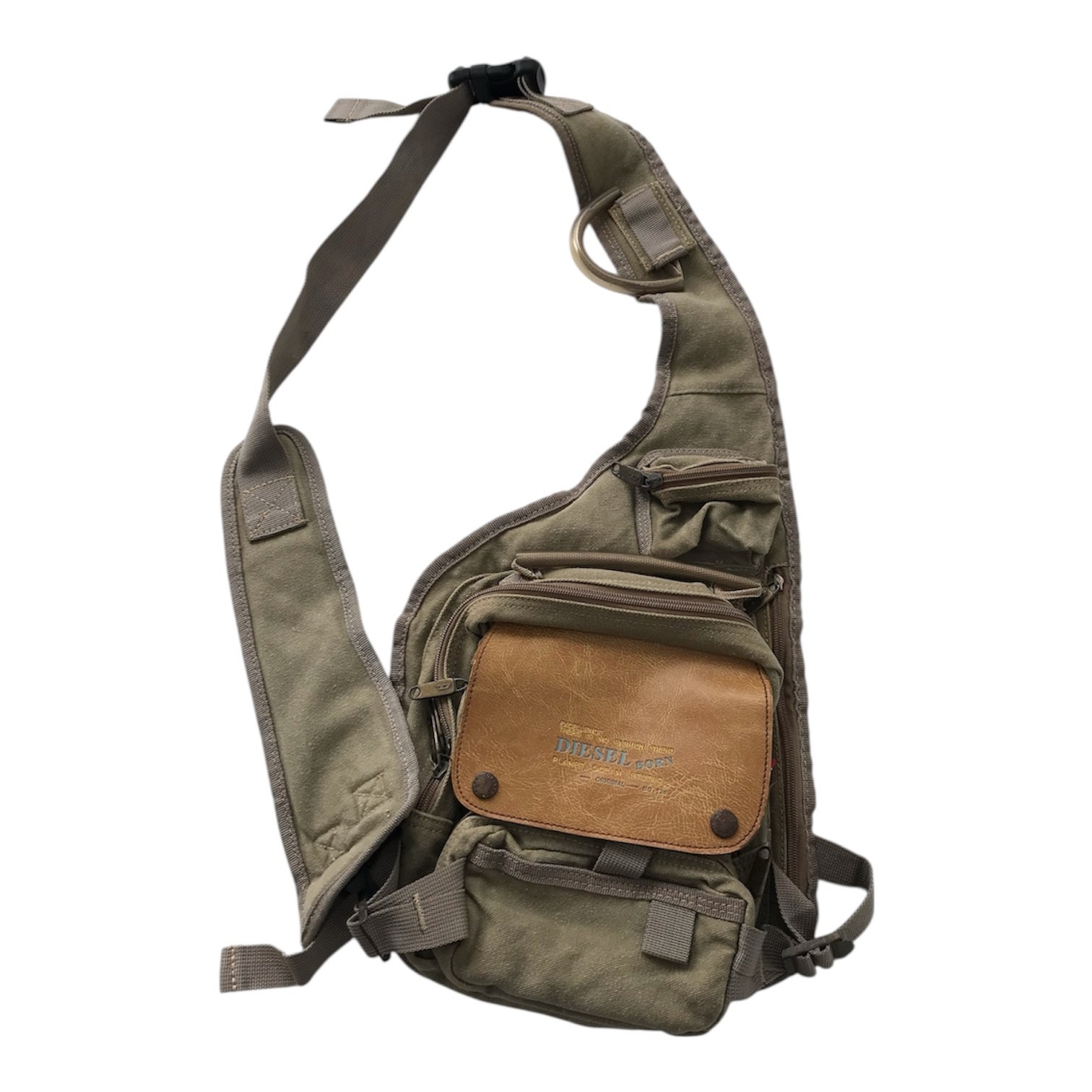 DIESEL Vintage Backpack Multipocket Cargo Sling Utility Cyber Techwear Army Y2K