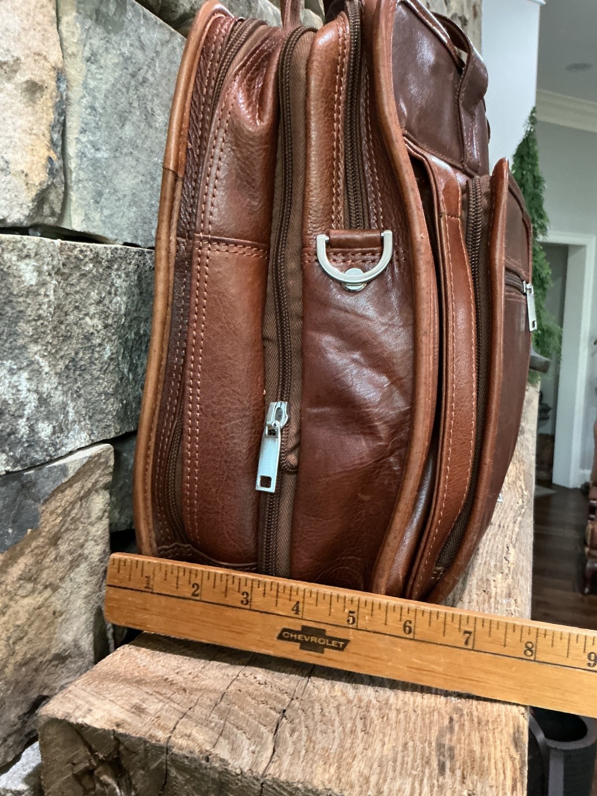 WILSON LEATHER Brown Genuine Leather Briefcase Travel Bag Laptop Expanding VG ❤️