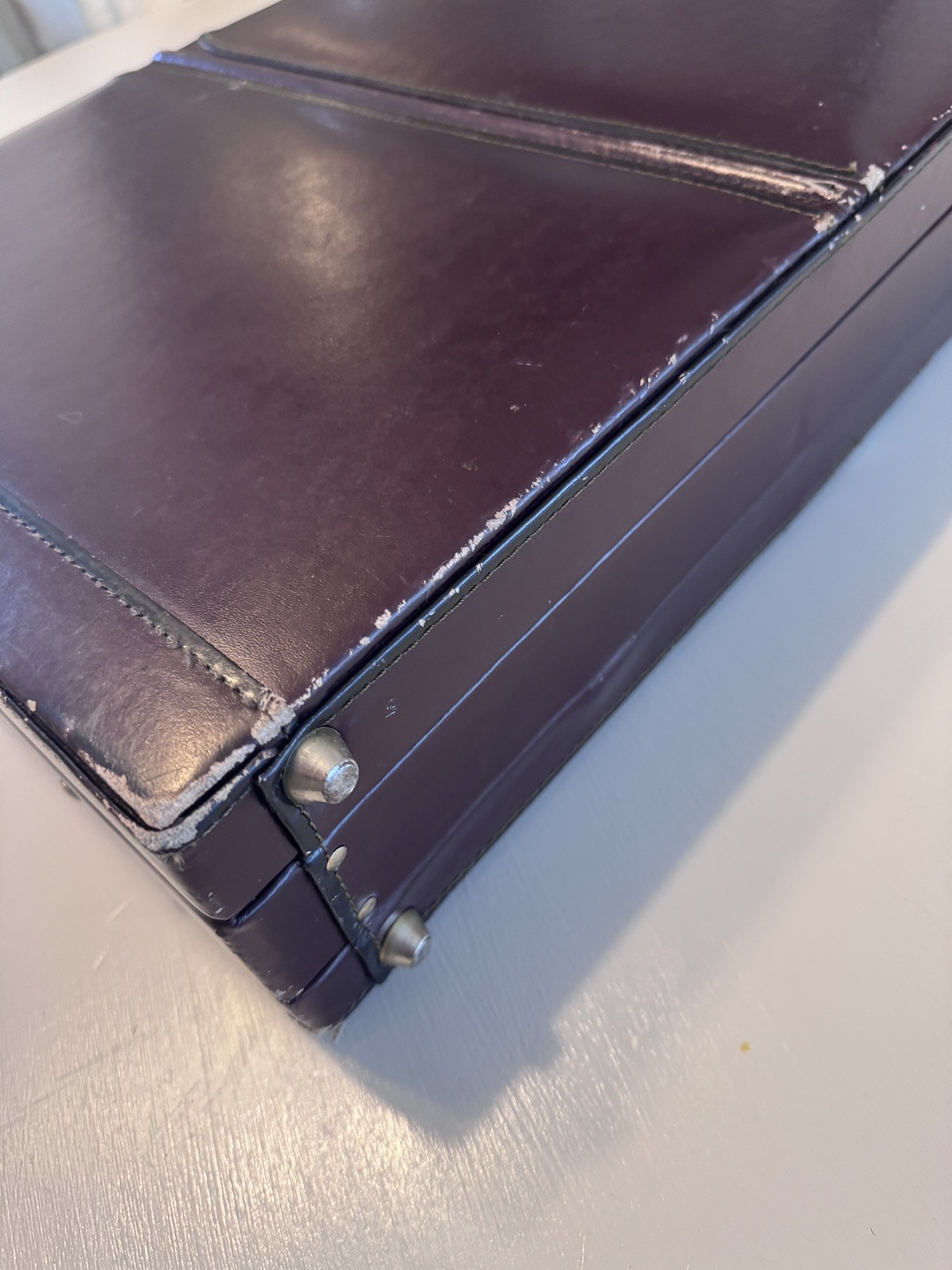 VTG Mallard Top Grain Leather Briefcase Attache Case Combo Lock Brown Burgundy