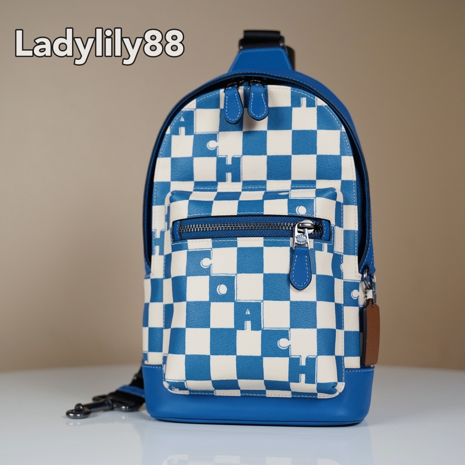 NWT Coach West Pack Leather 2540/ CR294/CT813 Checkerboard Print $345