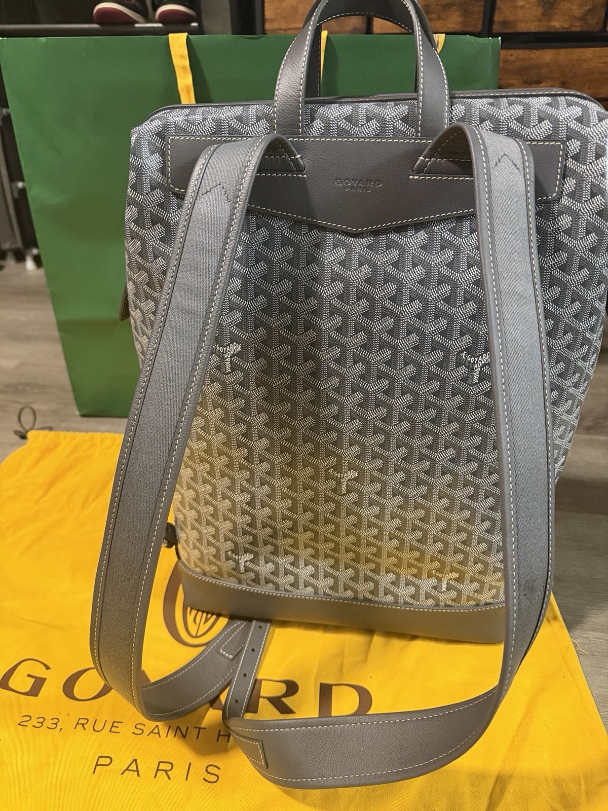 NEW Goyard Cisalpin Backpack Grey Authentic RARE Men’s w/ Dust Bag & Cards
