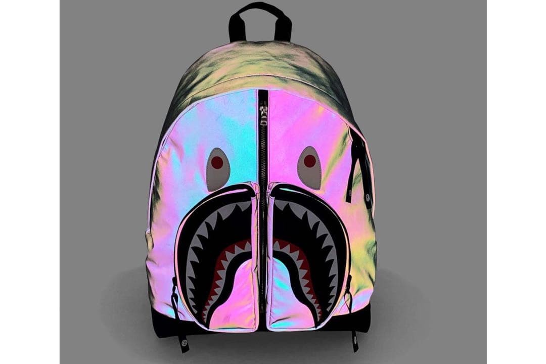 A BATHING APE BAPE Aurora Shark Day Pack Backpack 26cm Used in Japan