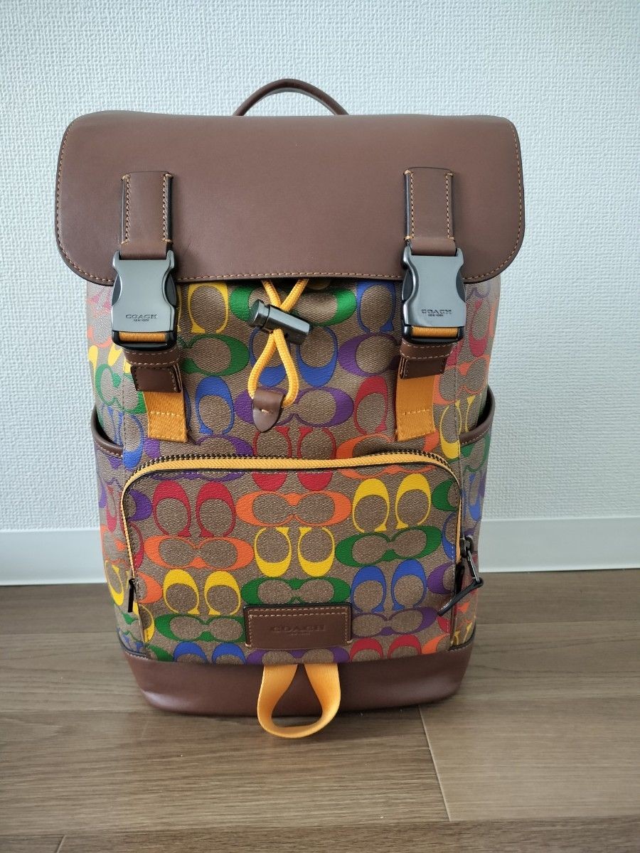 COACH Rare and track backpack rainbow signature