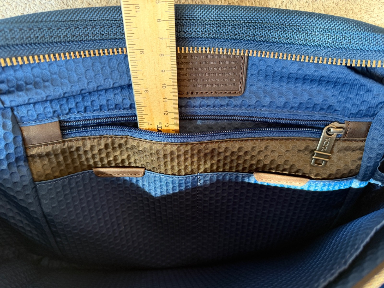 TUMI Alpha Bravo Brooks Slim Brief 22619BTH Navy Blue Nylon Messenger Briefcase