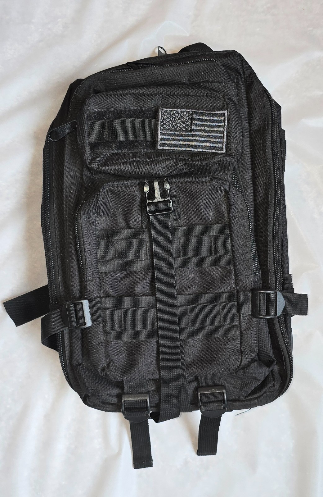 Tactical Backpack MOLLE Military Style Black Assault Pack Compact EDC Hiking Bag