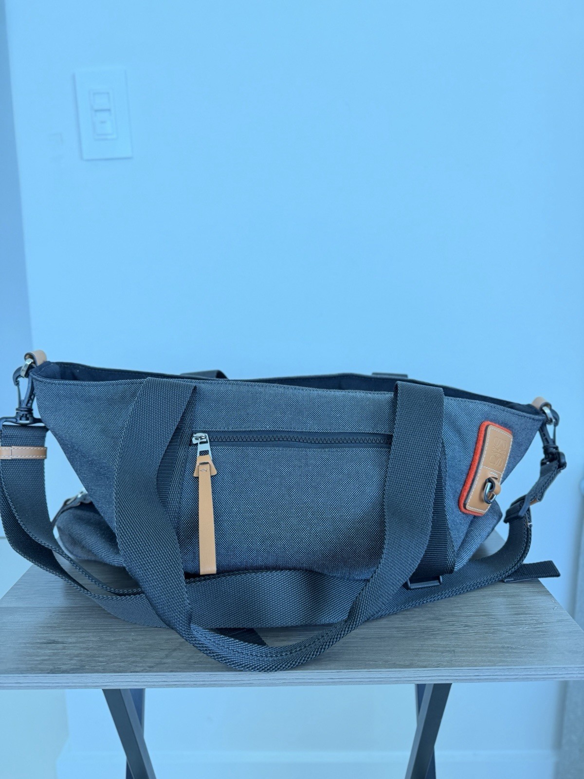Brand New LOEWE Eye/LOEWE/Nature Grey Canvas Travel Bag – Men’s Luxury Bag
