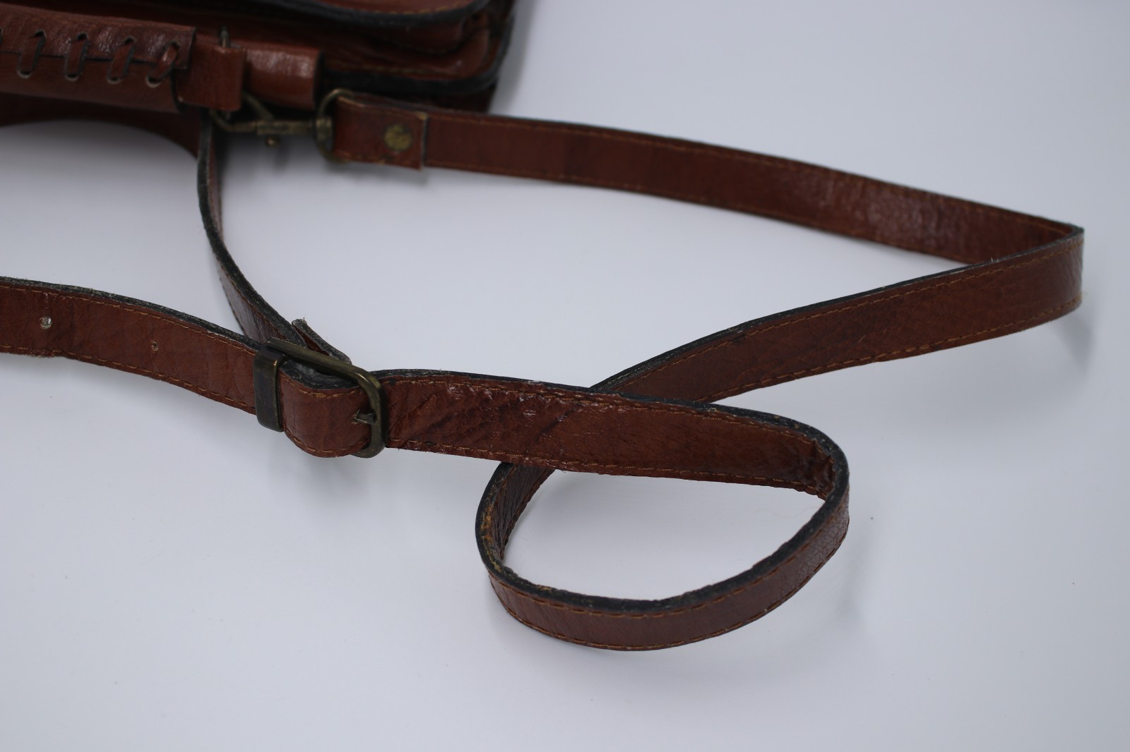 Vintage Morocco Brown Leather Shoulder Messenger Briefcase Bag