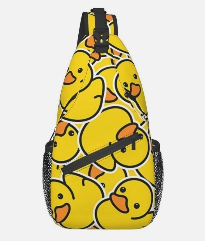 Men Women Hot Fashion Yellow Rubber Duck Outdoor Crossbody Chest Shoulder Bag