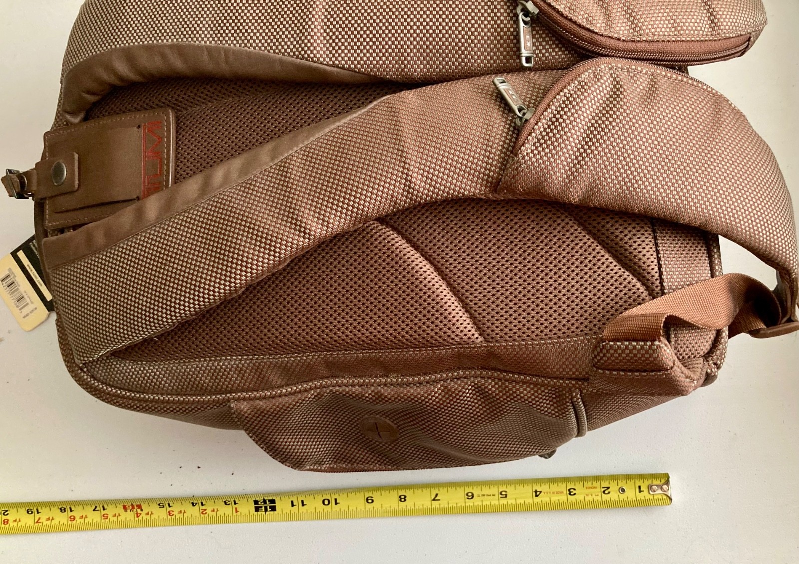 TUMI Ballistic Nylon Travel Backpack Compact Laptop Computer Bag 296477 Chestnut