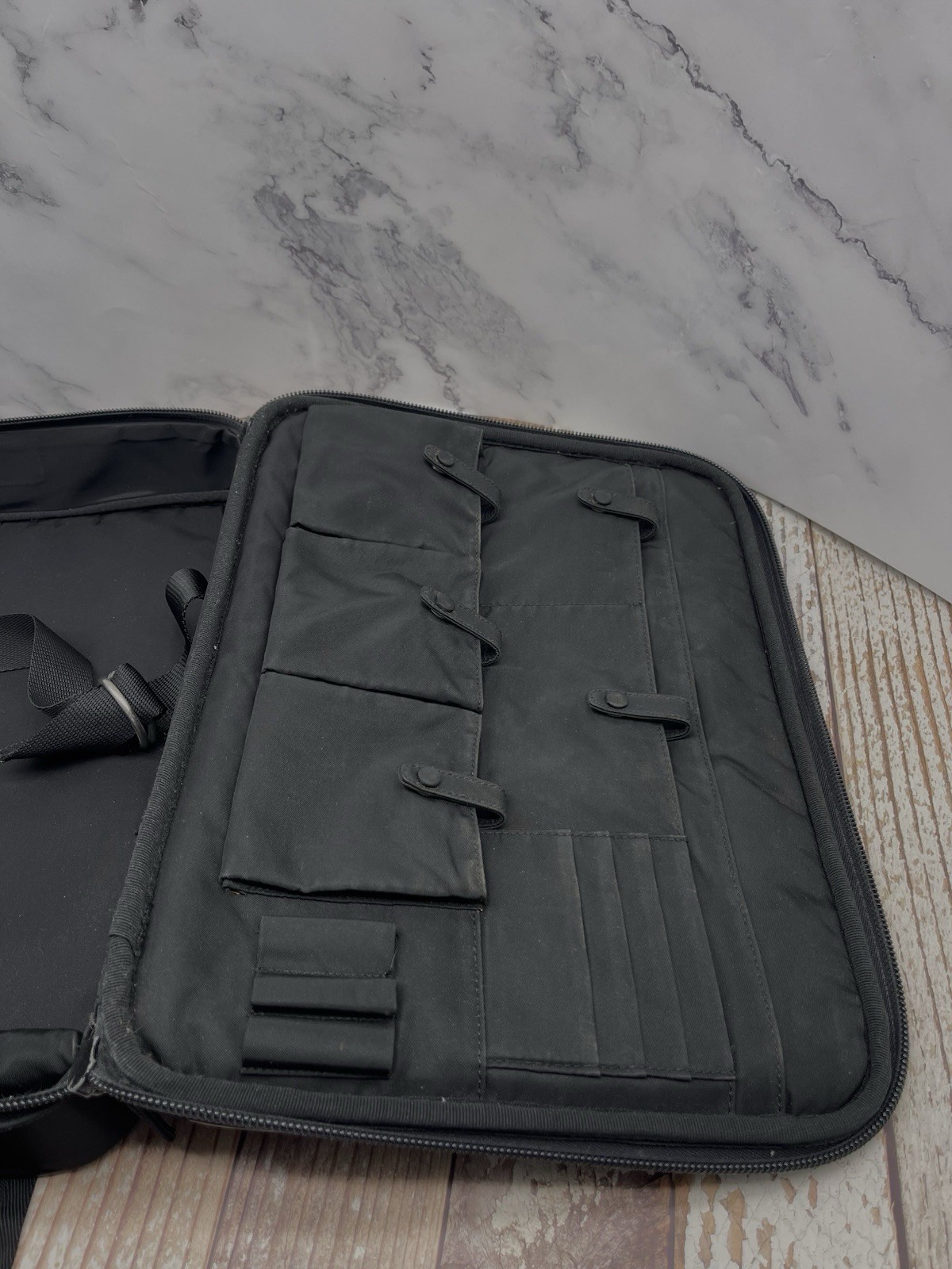 Authentic Prada Black Tessuto Nylon Briefcase Laptop Bag w/ Strap USA Seller