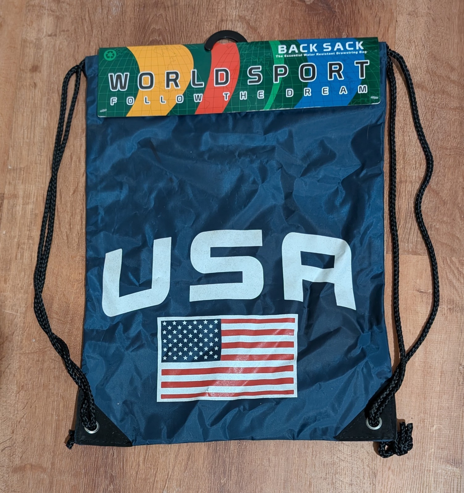 USA Backpack Drawstring Red & Blue July 4 Patriotic World Sport Back Sack 2 pk