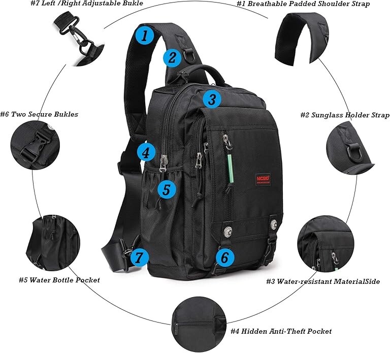 Multi-use Crossbody Pack/CarryOn, School, Work, Baby Carryall, Pockets+++