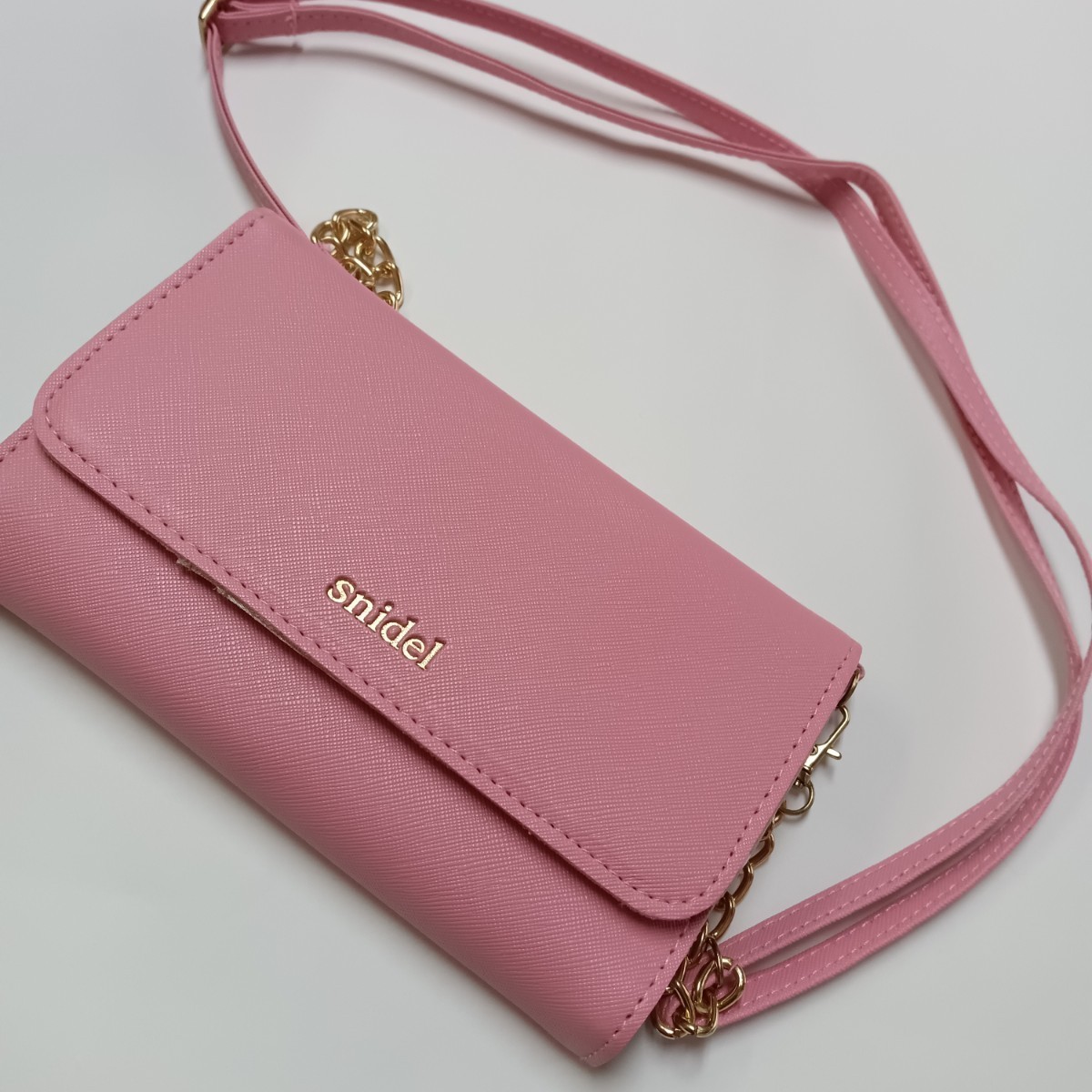 SNIDEL 155 Japanese Brand Pastel Pink Pouch Shoulder Bag Mini Bag 18cm x 12cm