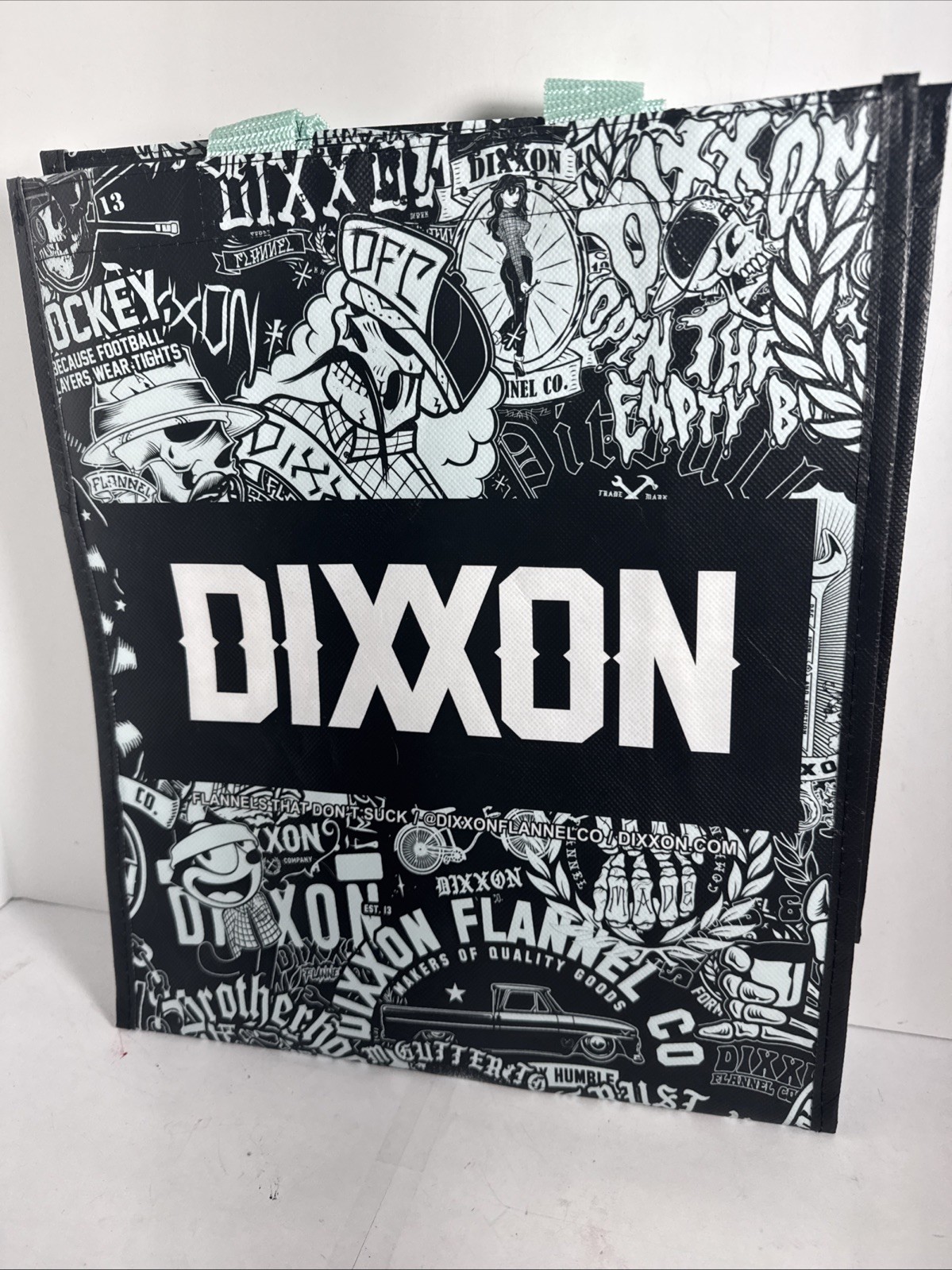 Dixxon Flannel Co. Felix Low Rider Punk Skulls Tote Bag Grocery Shopping Bag
