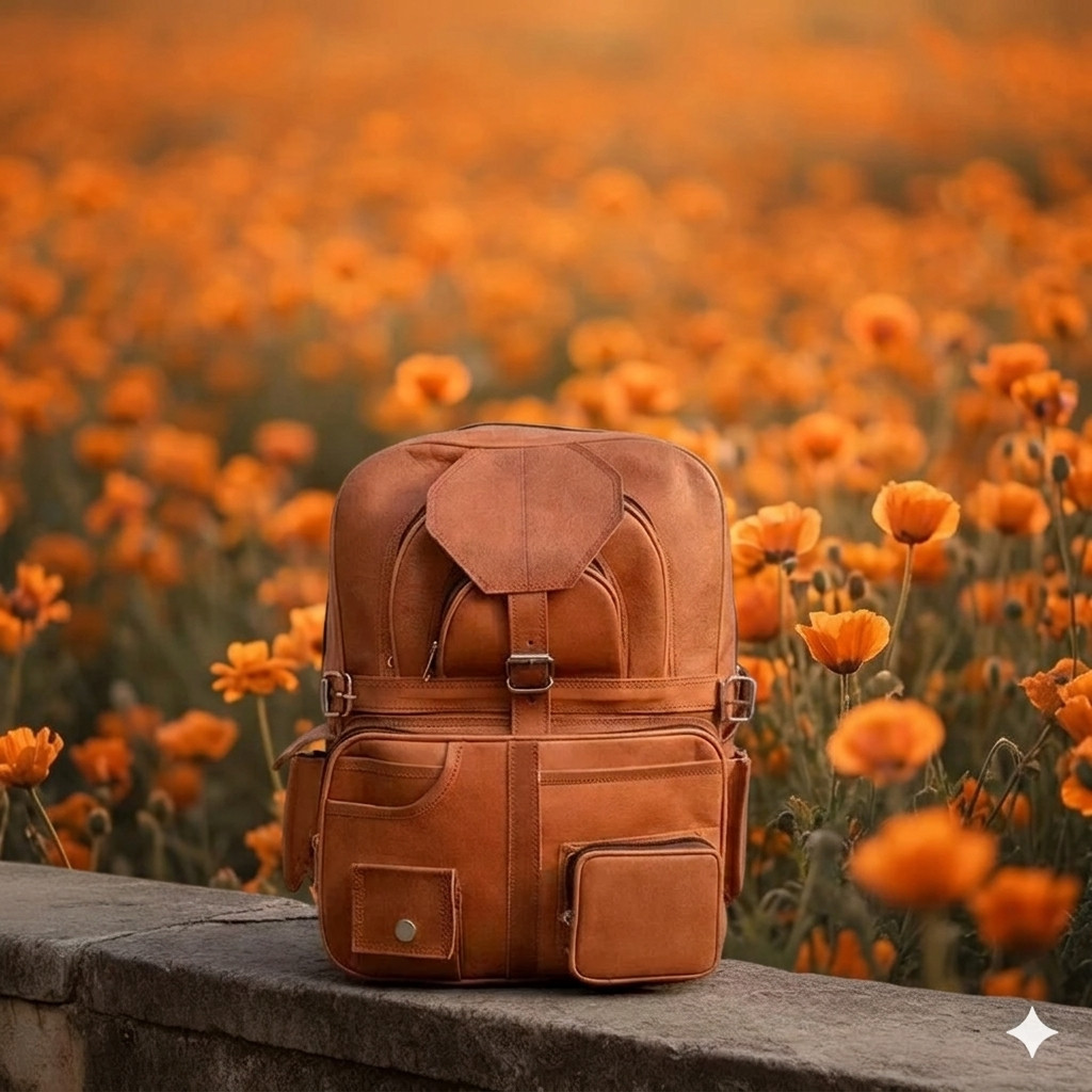 Men’s New Laptop Messenger Bag Goat Leather Large Backpack Bag