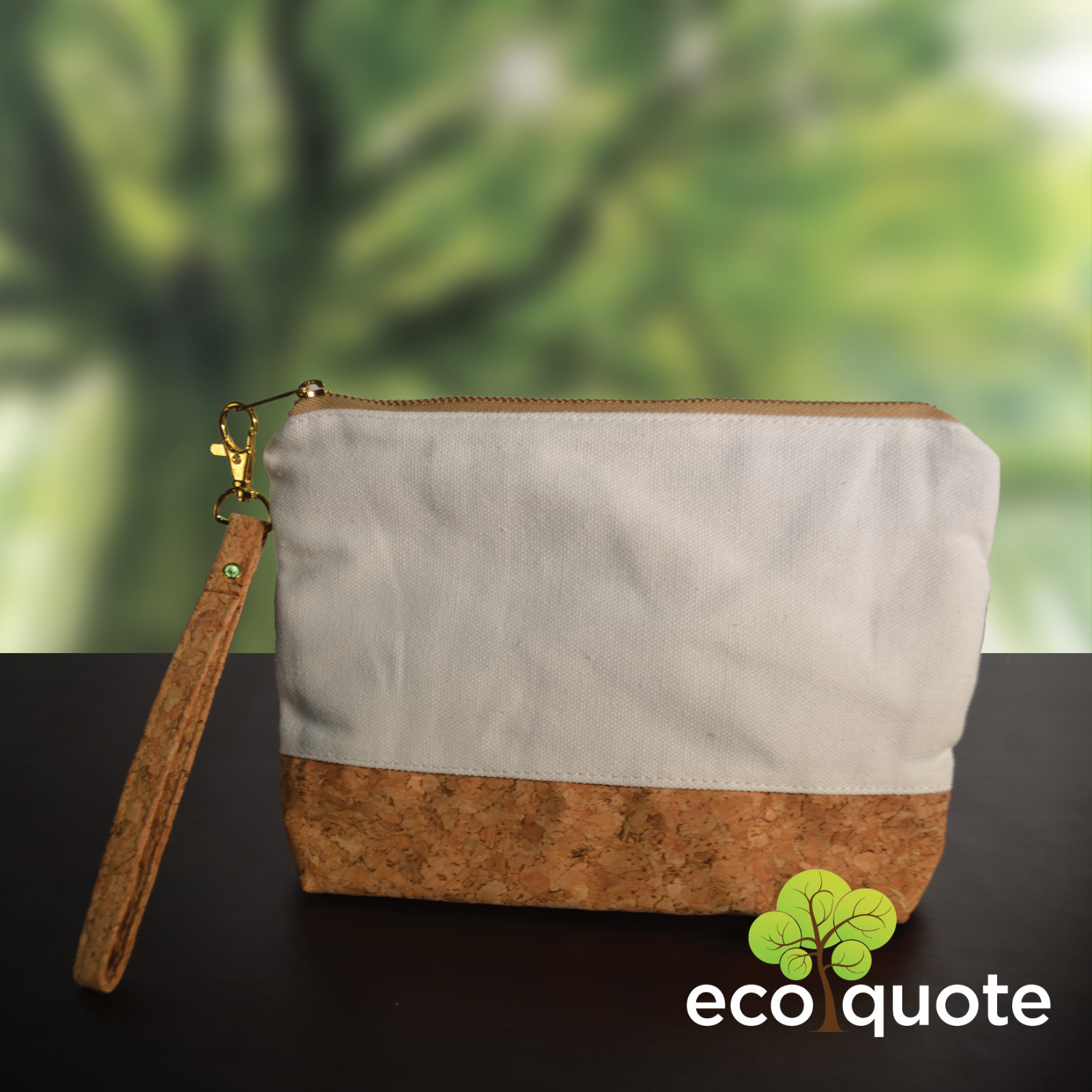 Cork Fat Base Medium Pouch Bag Handmade Cork Eco-Friendly Sustainable Material
